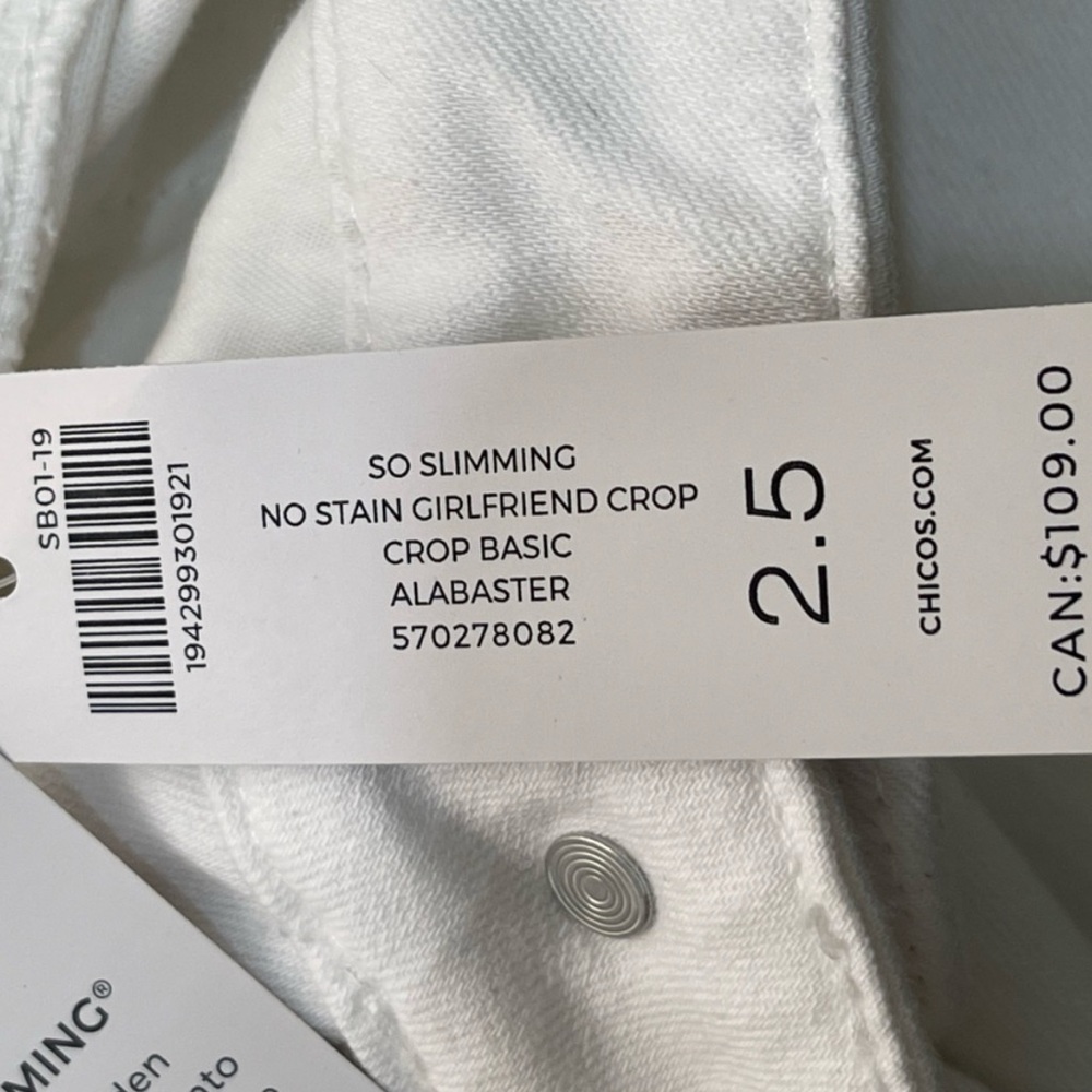 Chico's So Slimming Girlfriend Crop Pants in White - Picture 10 of 11